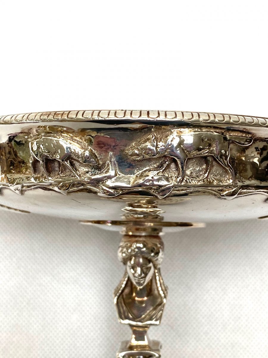 A French 19th Century Silvered Bronze Tazza By Henry Cahieux And Ferdinand Barbedienne-photo-3
