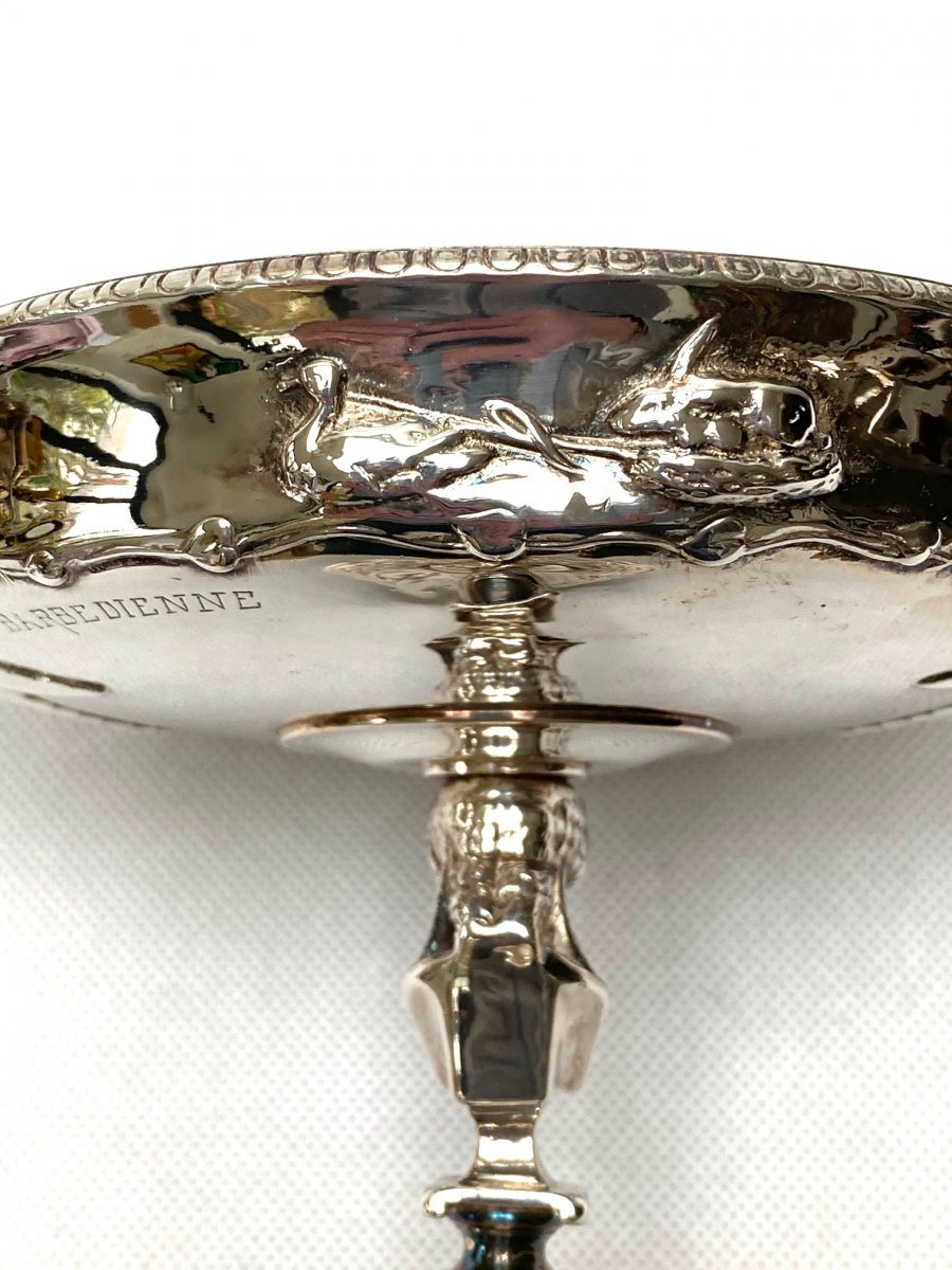A French 19th Century Silvered Bronze Tazza By Henry Cahieux And Ferdinand Barbedienne-photo-4