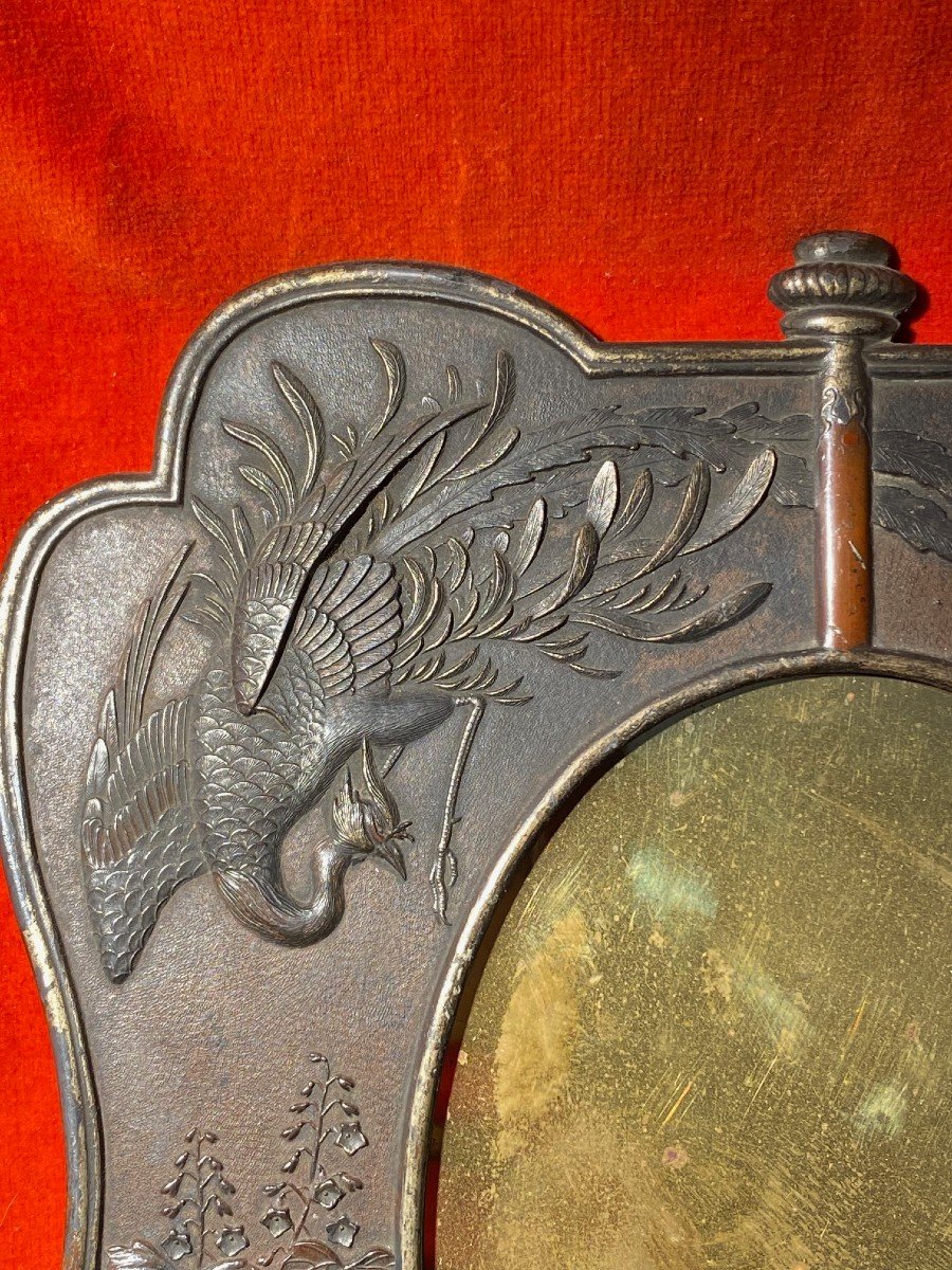 19th Century Japanese Bronze Mirror Signed Yoshinori-photo-2