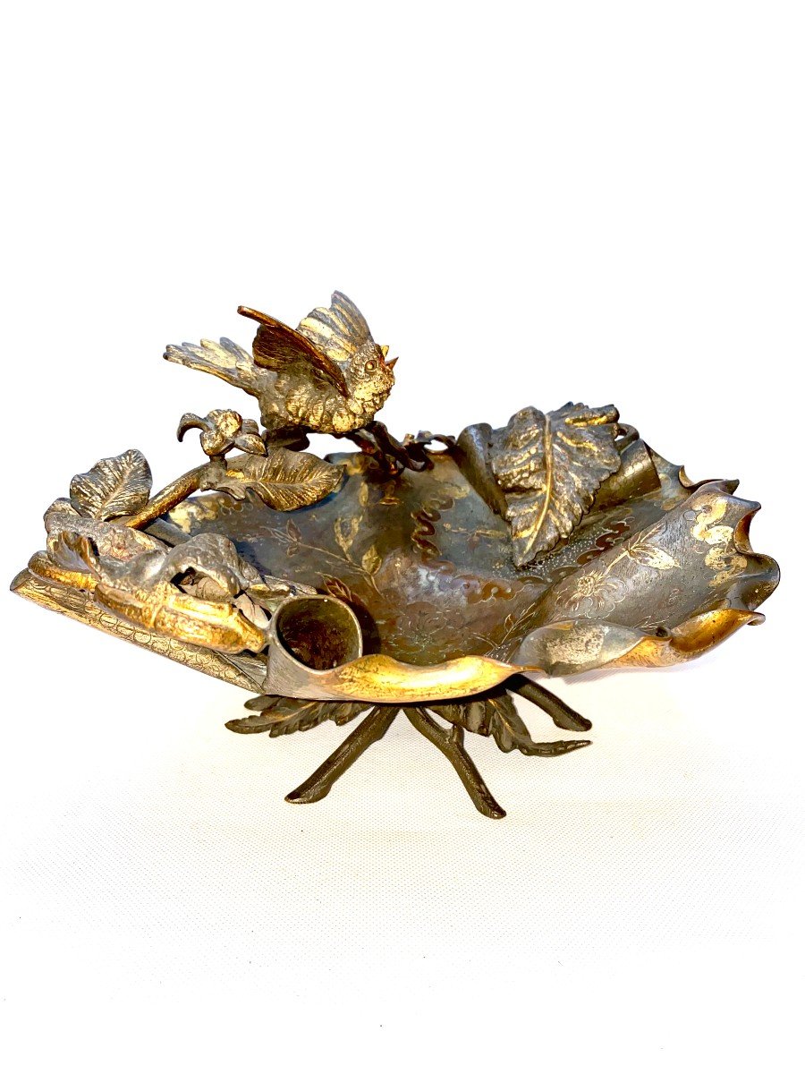 Vide-poche In Gilt And Patinated Bronze In The Style Of Ferdinand Pautrot (1832-1874)