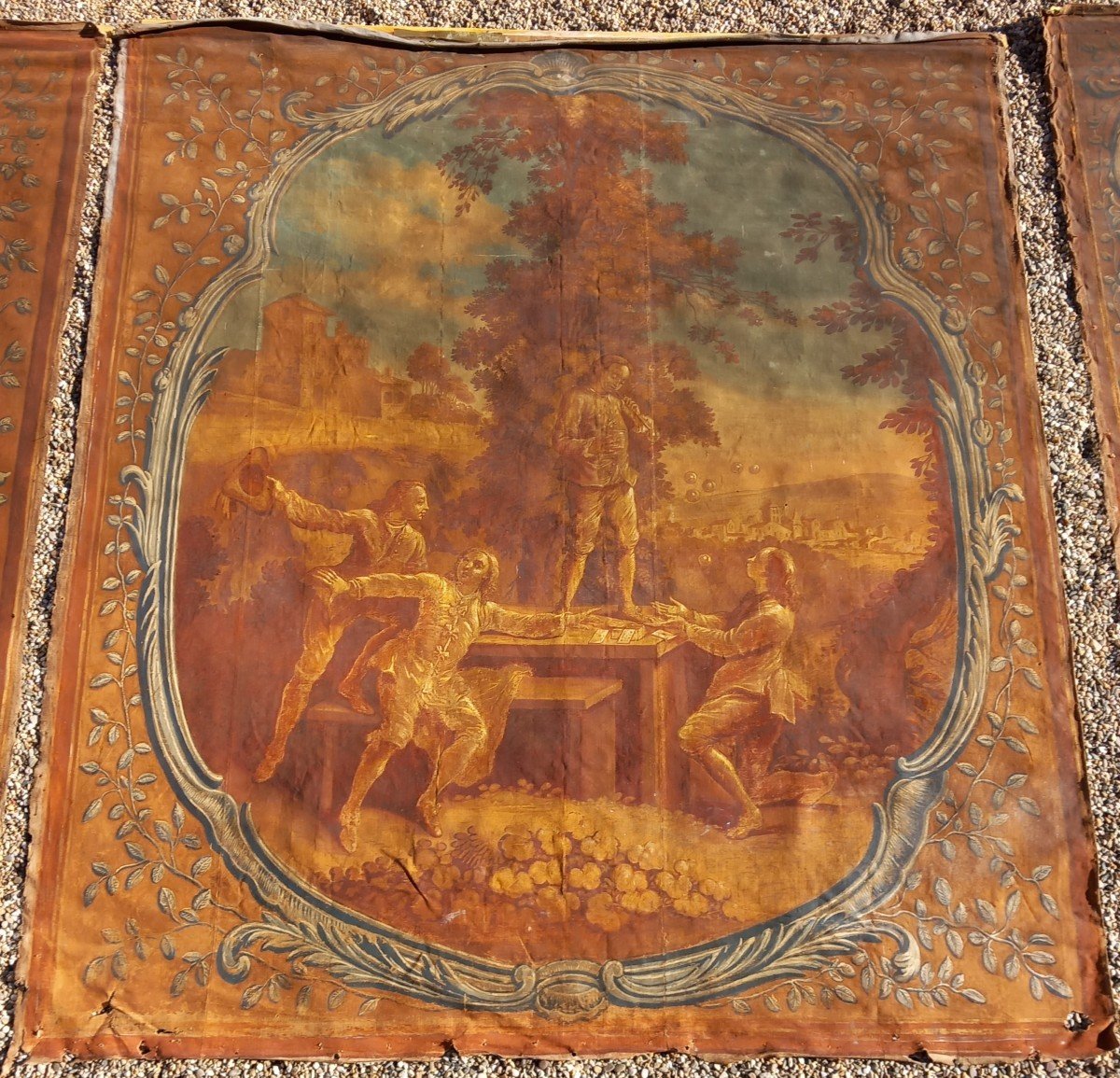 Suite Of 18th Century Painted Canvases After Lancret Fêtes Galantes Or The Elements -photo-4