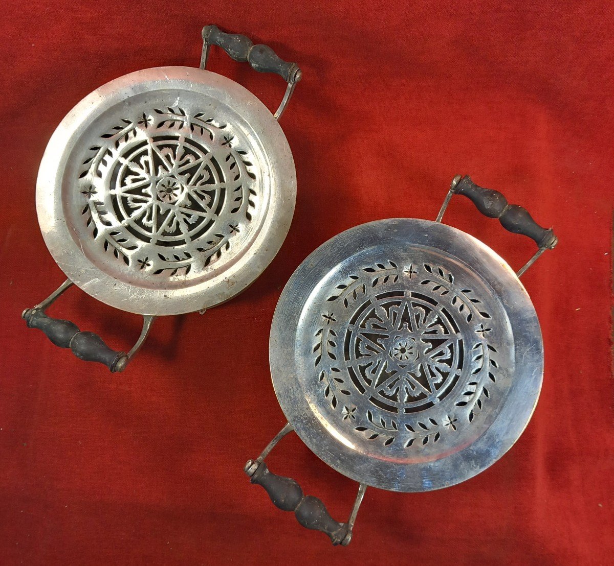 Pair Of Silver-plated Metal Food Warmers, 1st Empire Period, Late 18th Early 19th Century-photo-2