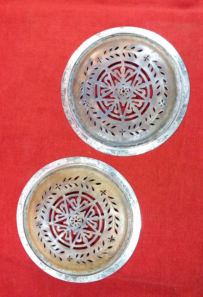 Pair Of Silver-plated Metal Food Warmers, 1st Empire Period, Late 18th Early 19th Century-photo-1