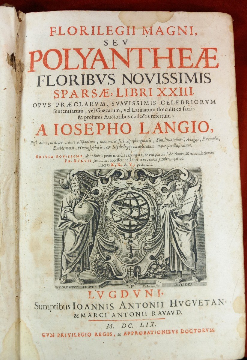 Polyantheae 1659 Lyon Huguetan Joseph Lang Anthologie Citations Latines Greques -photo-2