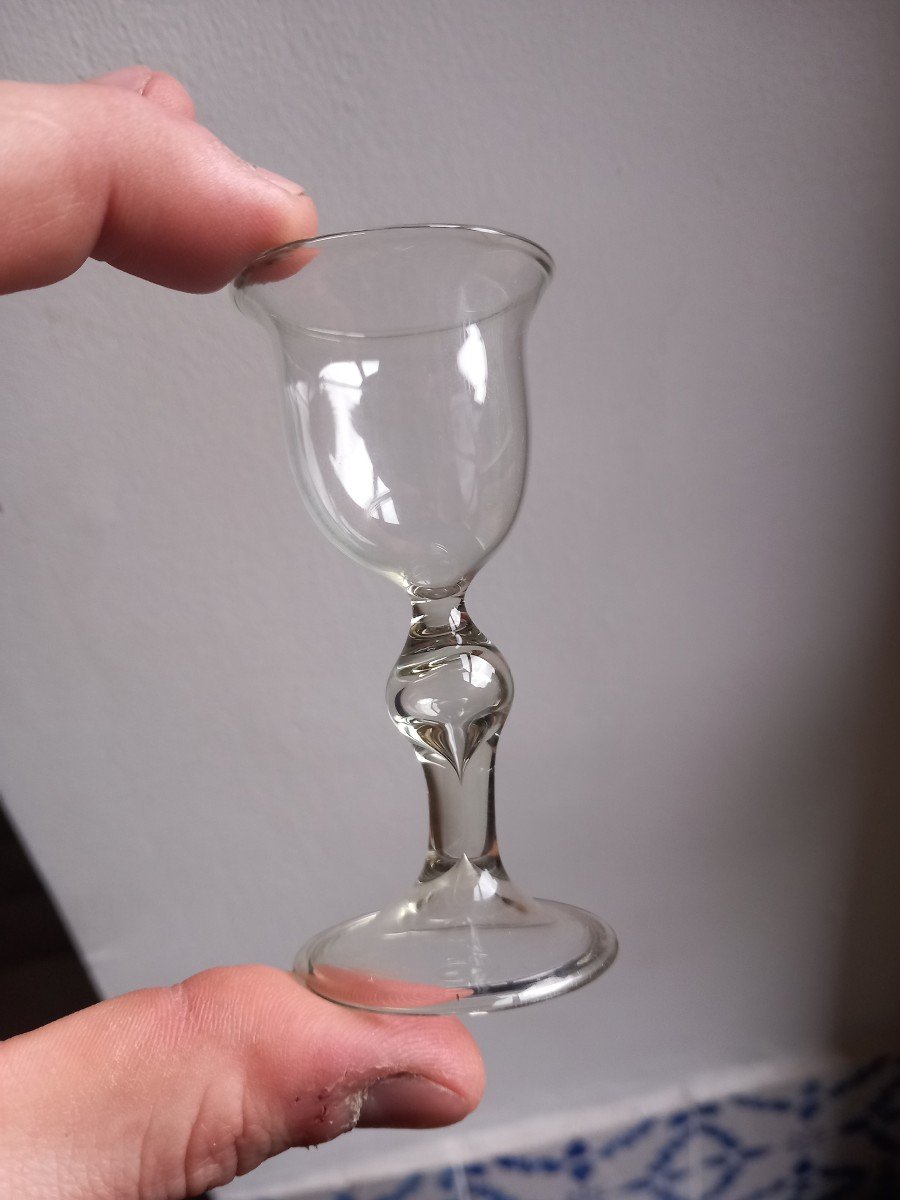 Verre à Vin Ou Alcool à Pied France Milieu Du XVIIIe Siècle-photo-4