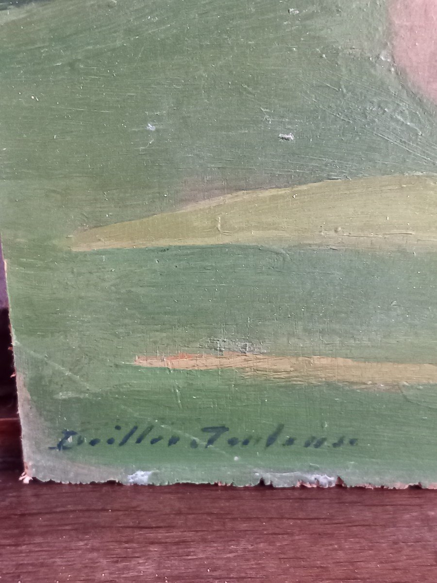 Madeleine Doillon-toulouse Oil On Panel 20th Century Cazaux Forest La Teste-de-buch Gironde-photo-2