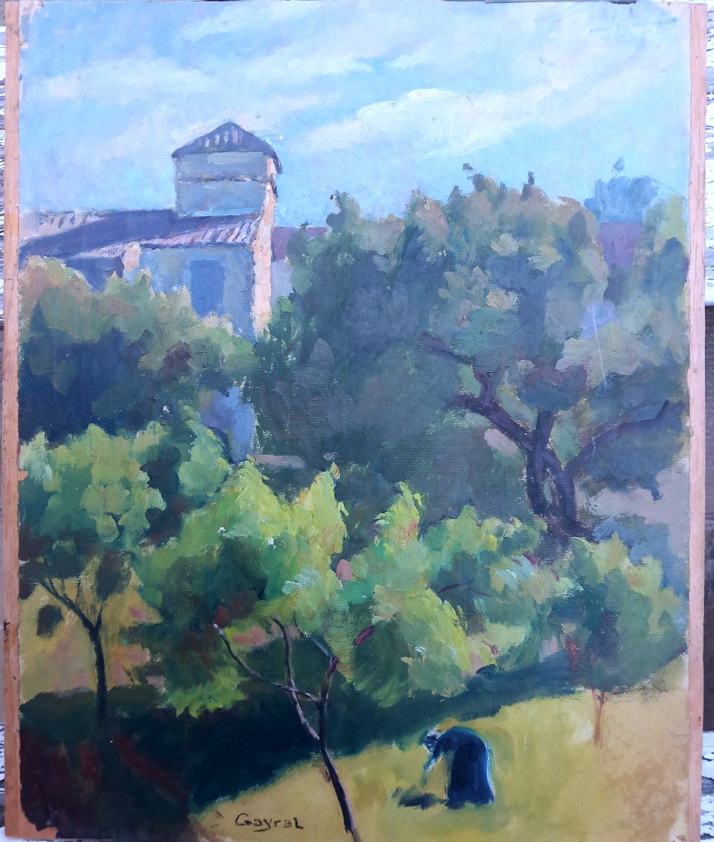 Maurice Gayral Tarn Gaillac View Of The Gaillac Countryside Tarn School 20th Century Oil On Paper