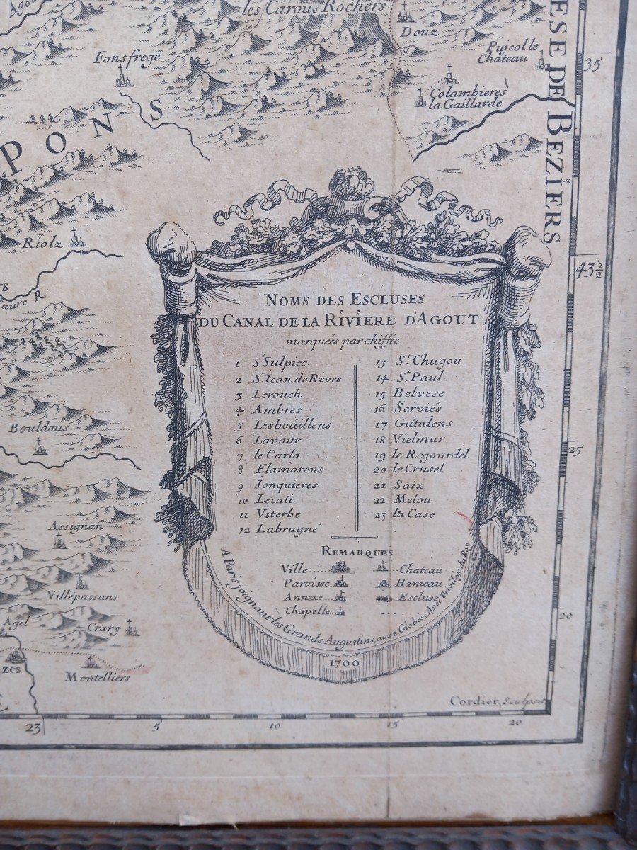 Map Of The Diocese Of Castres Tarn Bishop Of Maupeou Jaillot Cordier 1700 18th Century-photo-3