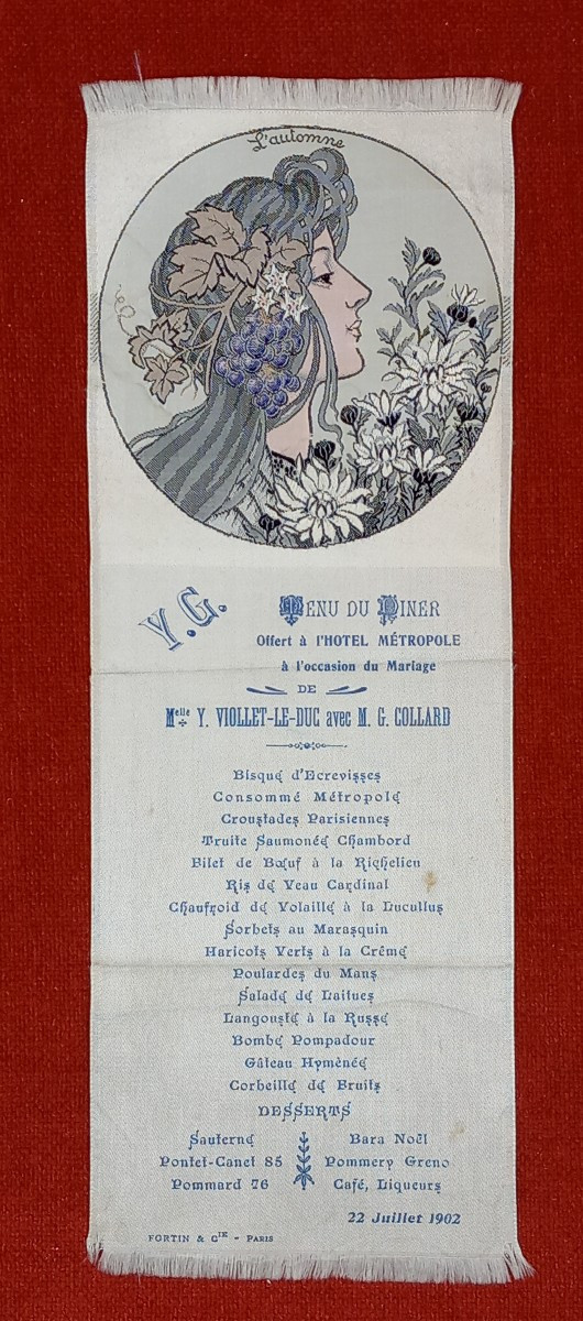 Wedding Menu Mucha Privat Livemont Brussels Art Nouveau Viollet Le Duc Collard Vonnot Viollet 