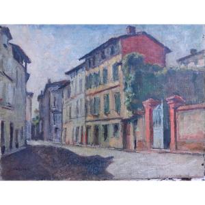 Gaillac Tarn Place Rue Emilie De Vialard Ecole Tarnaise XXe Huile Sur Toile Maurice Gayral