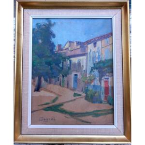 Maurice Gayral Ecole Tarnaise Gaillac Tarn Rue De La Portanelle Huile Sur Carton XXe 