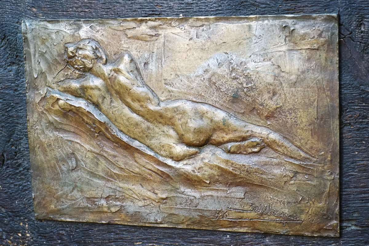 Naked Bronze Plate Woman's Back-photo-1