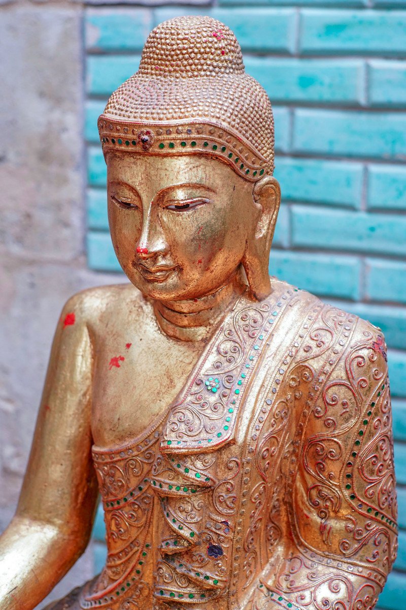 Antique Burmese Mandalay Budda-photo-3