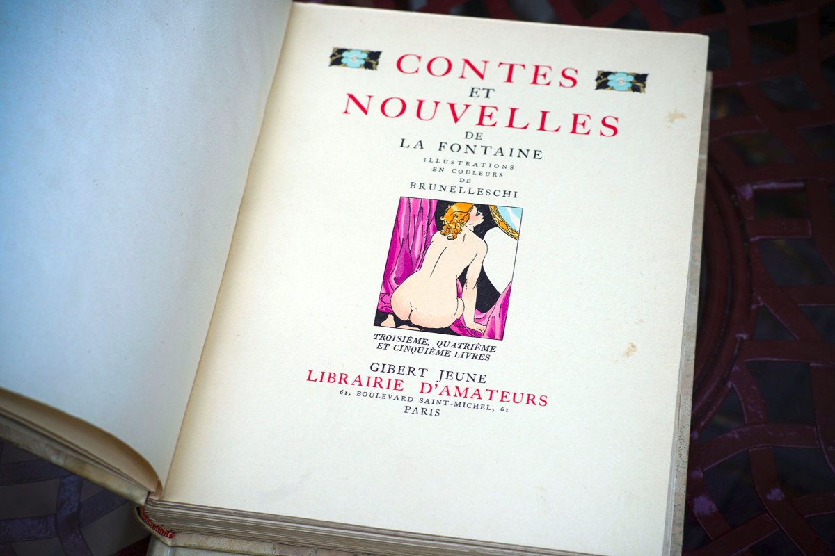 Curiosa - Jean de LA FONTAINE,  CONTES ET NOUVELLES , 2 livres. 1940.-photo-6