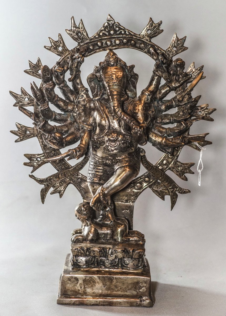 Silver Plated Bronze Ganesh Sculpture