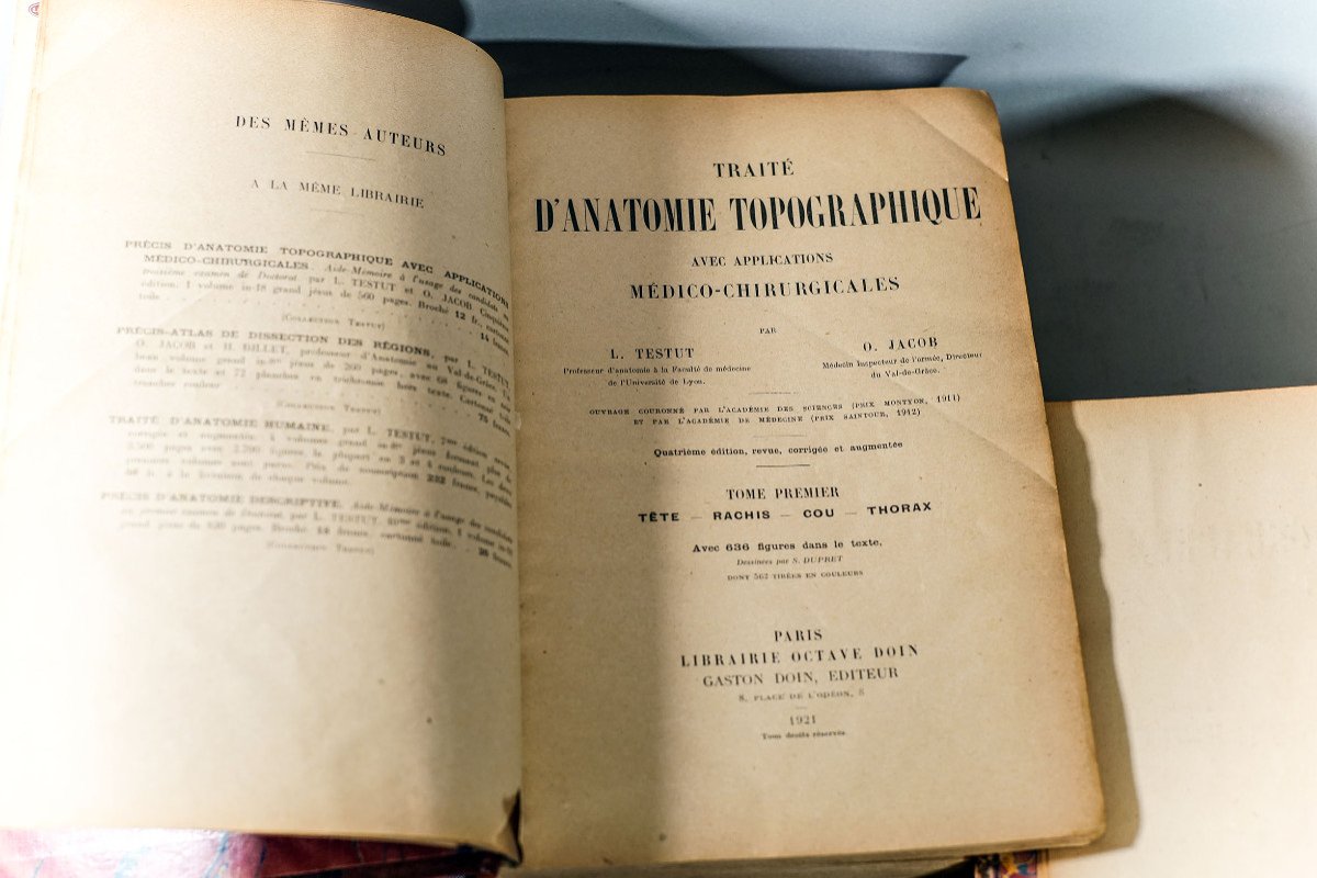 TRAITÉ D'ANATOMIE TOPOGRAPHIQUE. L.TESTUT & O. JACOB, 2 tomes. 1477 illustrations.-photo-3