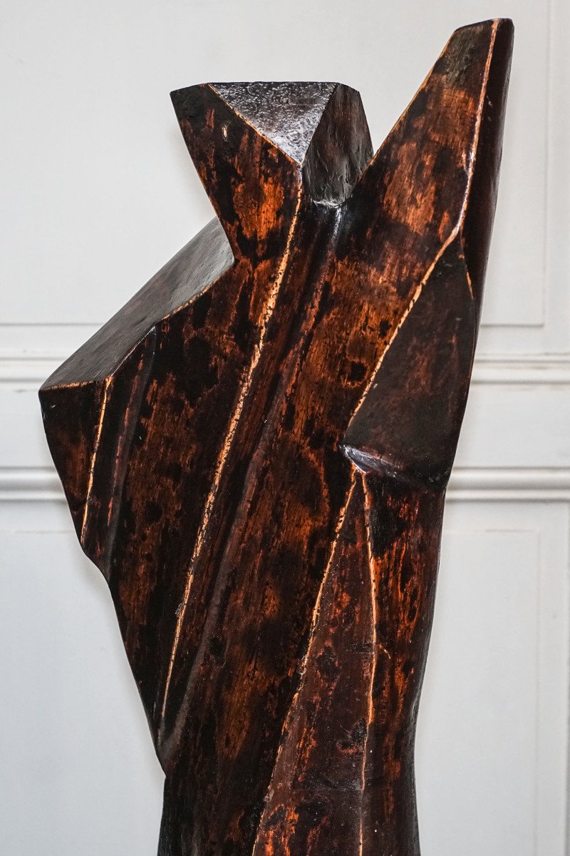 étienne Balmadier Known As Balma, "couple", Pair Of Wooden Sculptures-photo-3