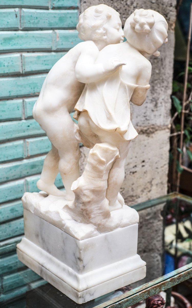 Couple Children Alabaster Marble-photo-8