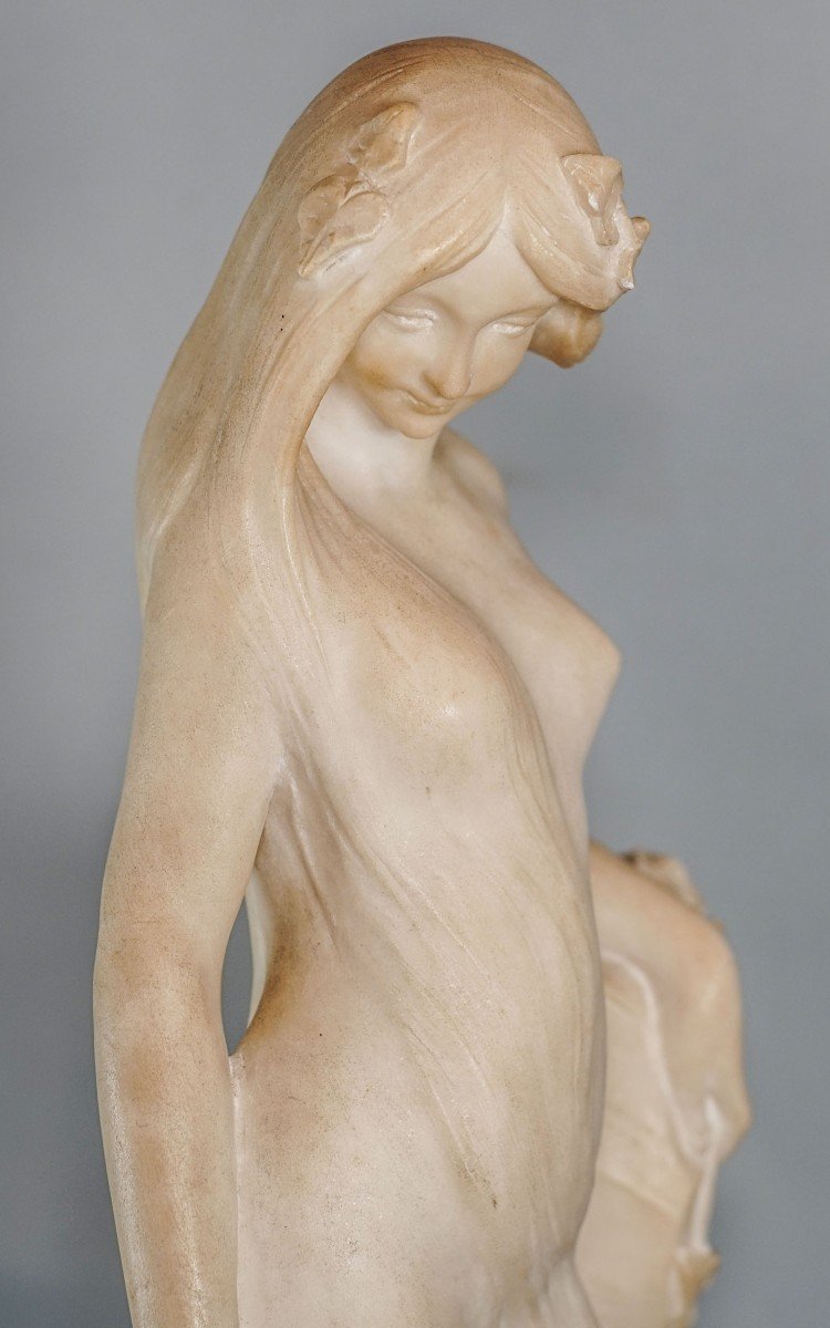 Dante Zoi Alabaster Woman Sculpture-photo-4