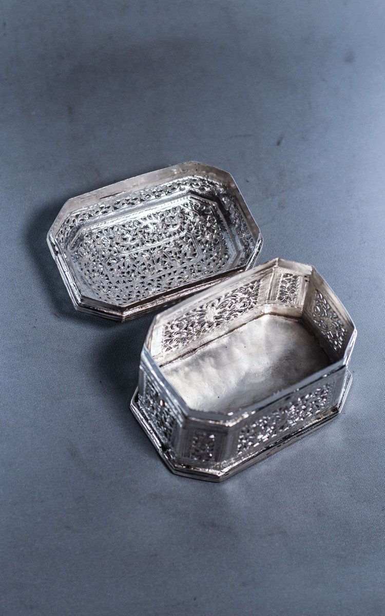 Burmese Silver Rectangular Betel Lime Box 142g-photo-2