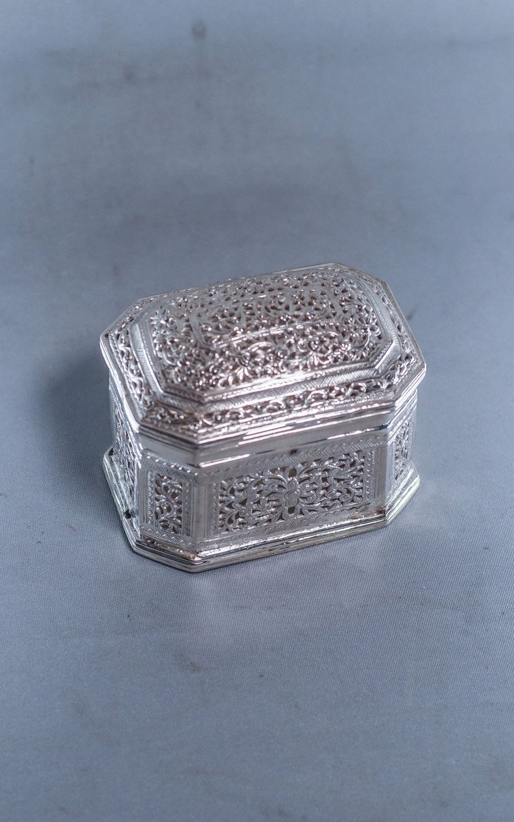 Burmese Silver Rectangular Betel Lime Box 142g-photo-3