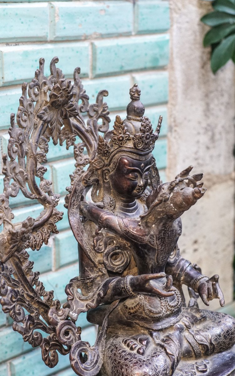 BOUDDHA VAJRASATTVA, bronze tibétain XIXème-photo-1