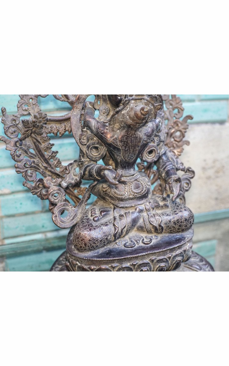 BOUDDHA VAJRASATTVA, bronze tibétain XIXème-photo-2