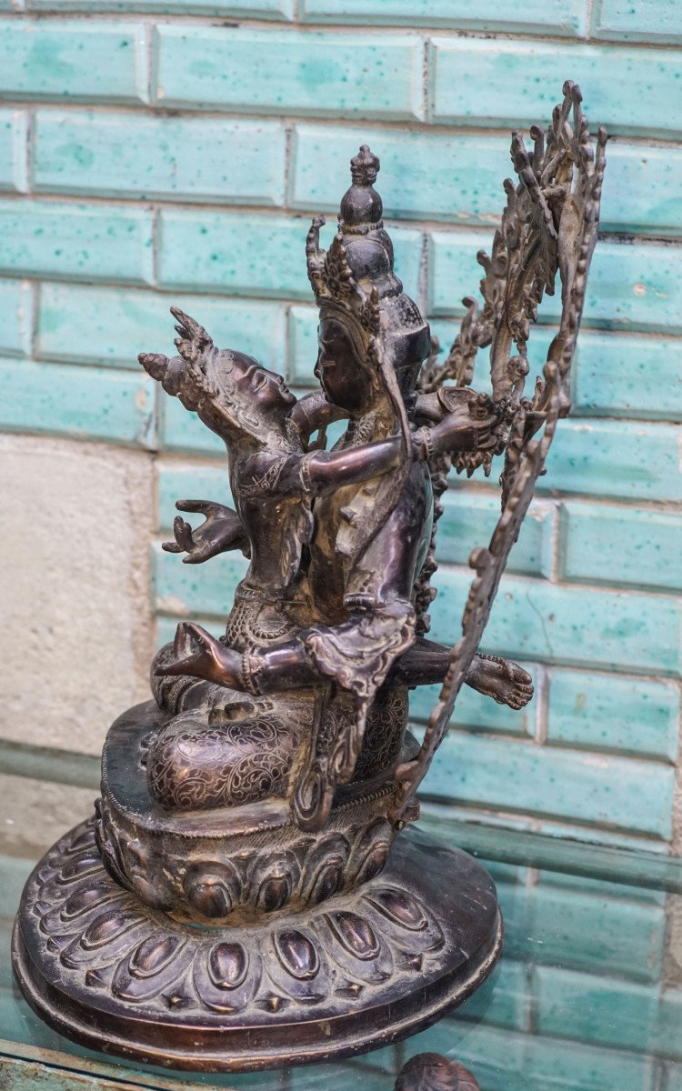 BOUDDHA VAJRASATTVA, bronze tibétain XIXème-photo-4