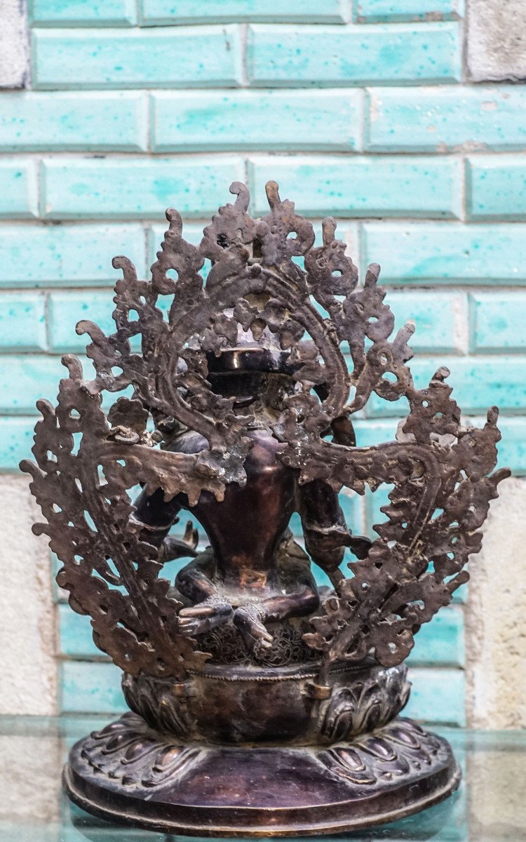 BOUDDHA VAJRASATTVA, bronze tibétain XIXème-photo-6