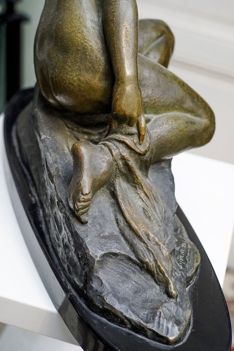 Ugo CIPRIANI, bronze femme art déco-photo-1