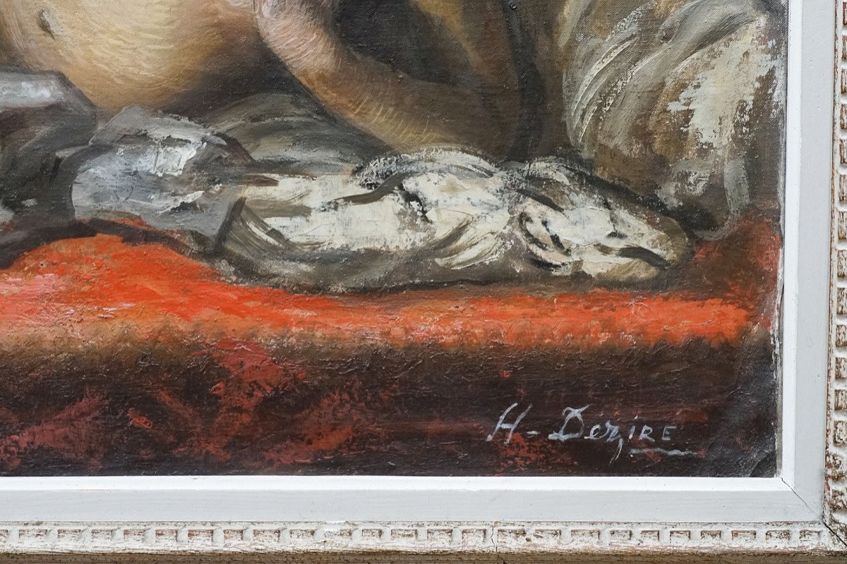 Henri Déziré, 1878-1965, "nu Allongé" , Importante Huile Sur Toile.-photo-1