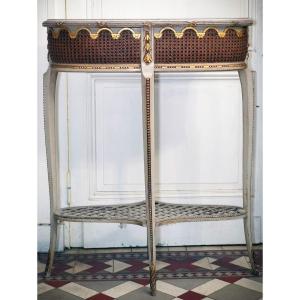 Important Louis XVI Style Caned Wood Planter