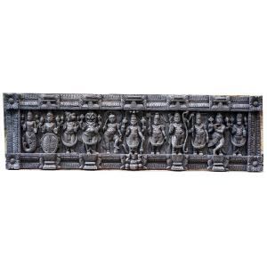 Ten Avatars Of God Vishnu, Important Wooden Panel, India