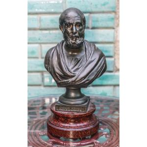 Hippocrate Bust Regula On Marble 33 Cm