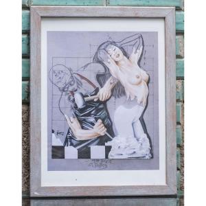 Serge Contat, Lithograph Ii, Sculptor By Cserg Painter In Saint Tropez