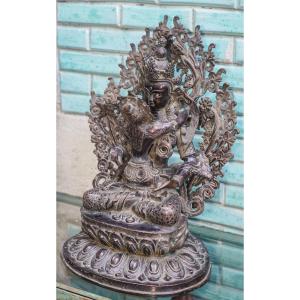 BOUDDHA VAJRASATTVA, bronze tibétain XIXème