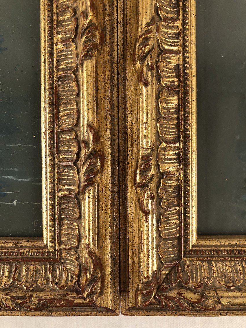 Auguste Bertrix. Paire De Gouaches Encadrées Sous-verre Datées 1854-photo-7