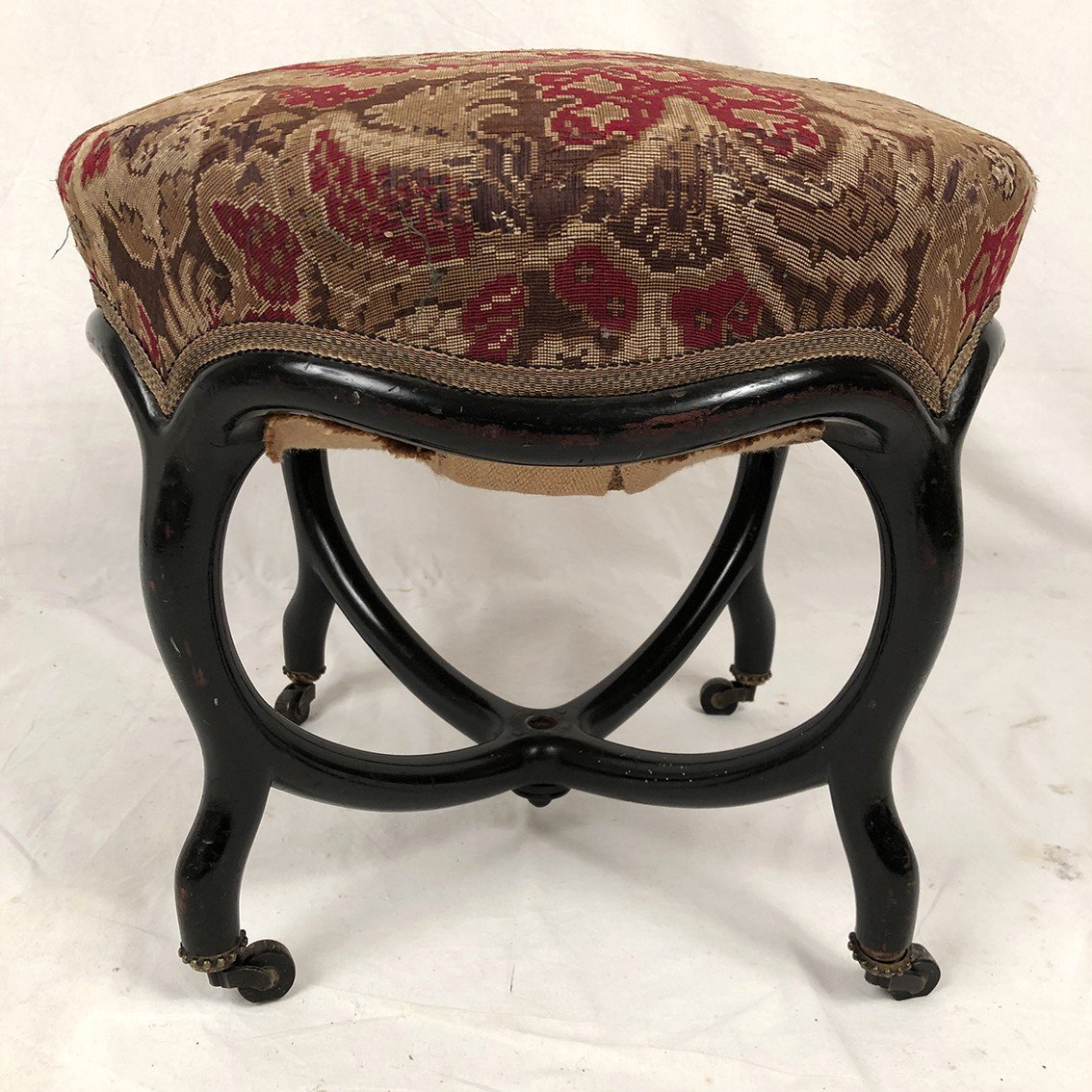 Stool Or Footstool In Blackened Bentwood Napoleon III-photo-2