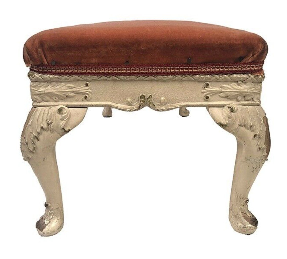 Small Rococo Style Cream Lacquered Wood Bench, Mid-20th Century-photo-4