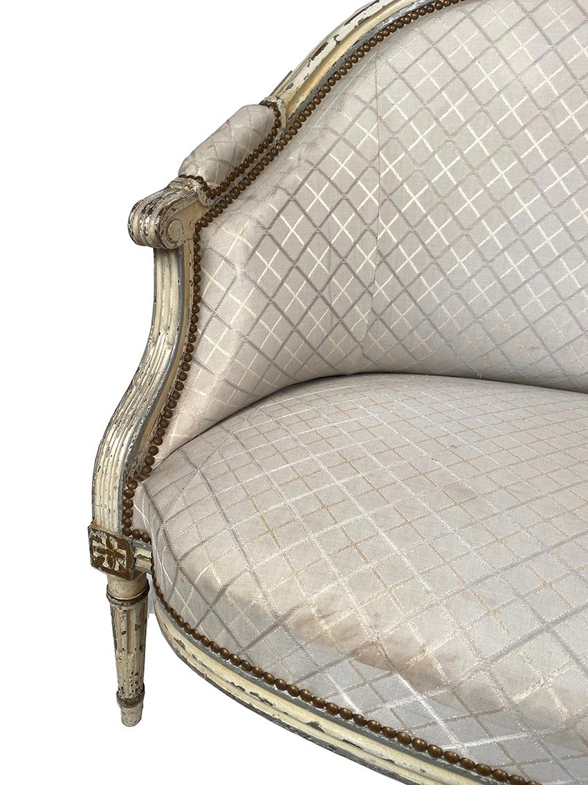 Louis XVI Period Sofa, Basket Back.-photo-3