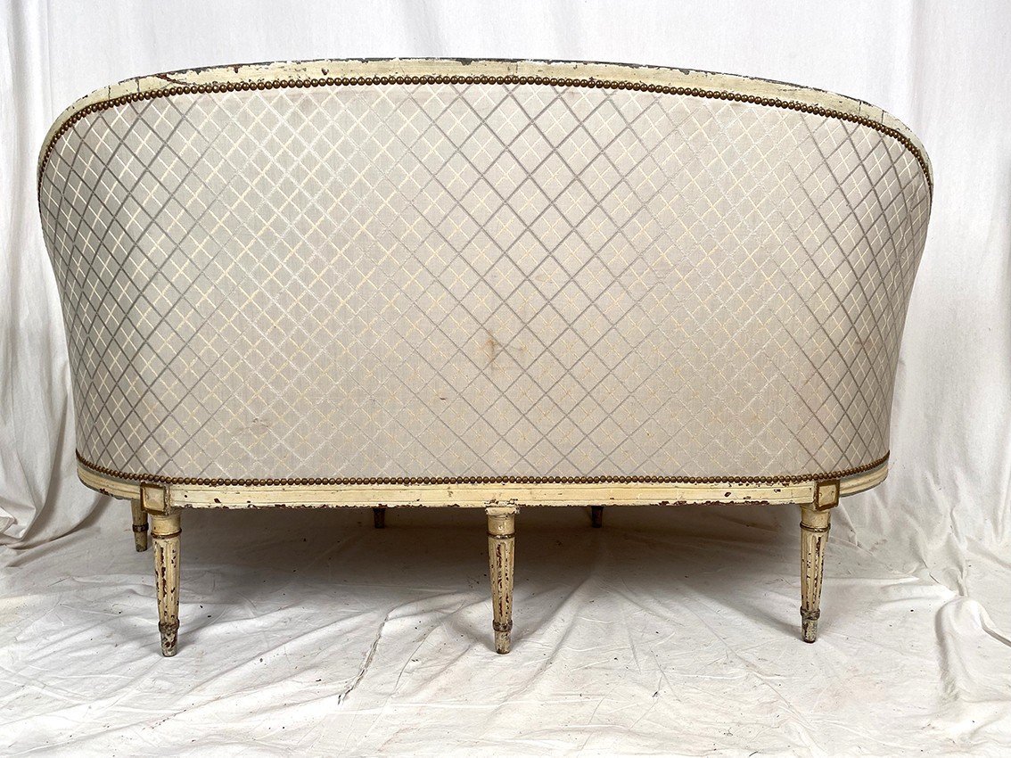 Louis XVI Period Sofa, Basket Back.-photo-7