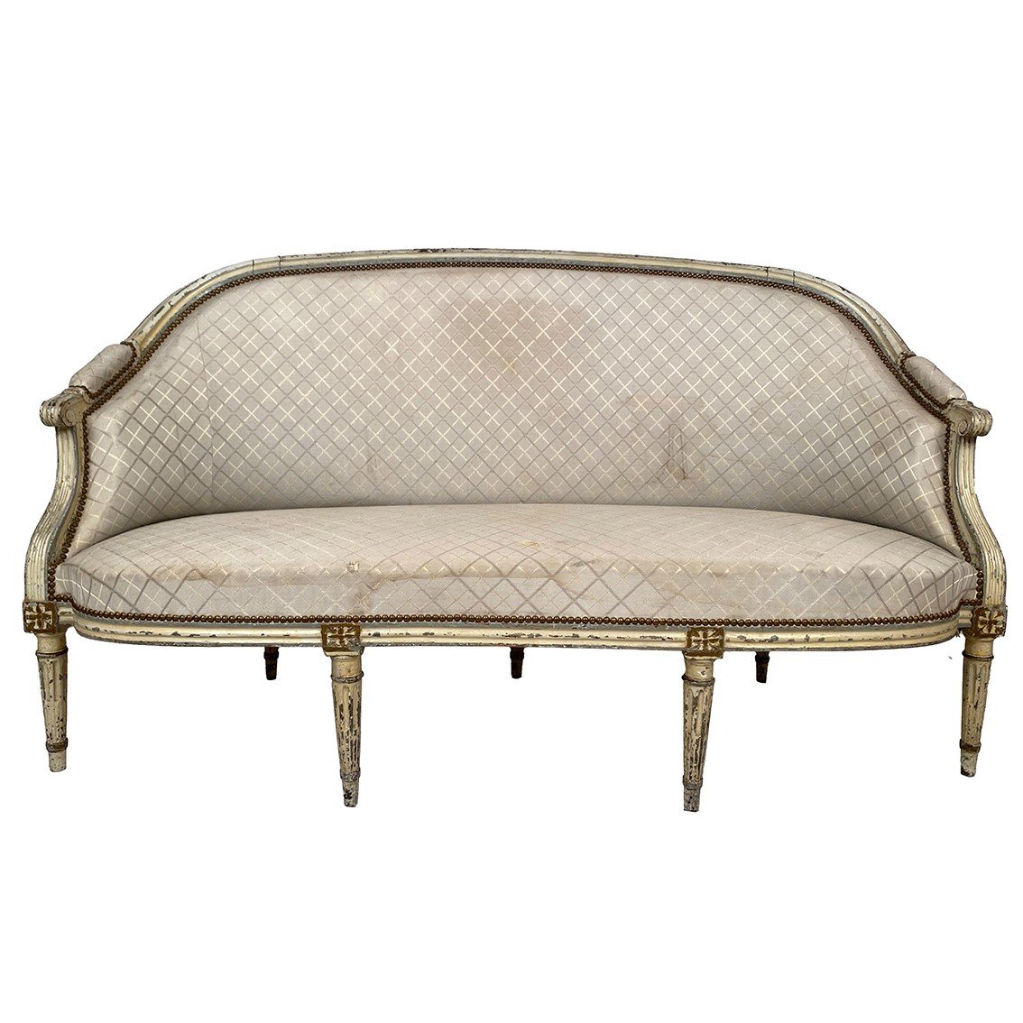 Louis XVI Period Sofa, Basket Back.