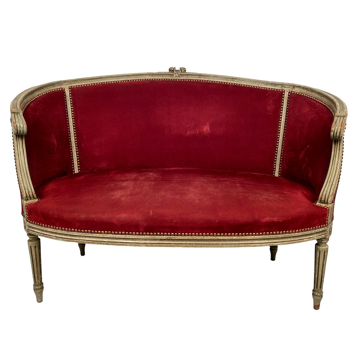 Small Louis XVI Style Basket Sofa, Late 19th Or Early 20th Century