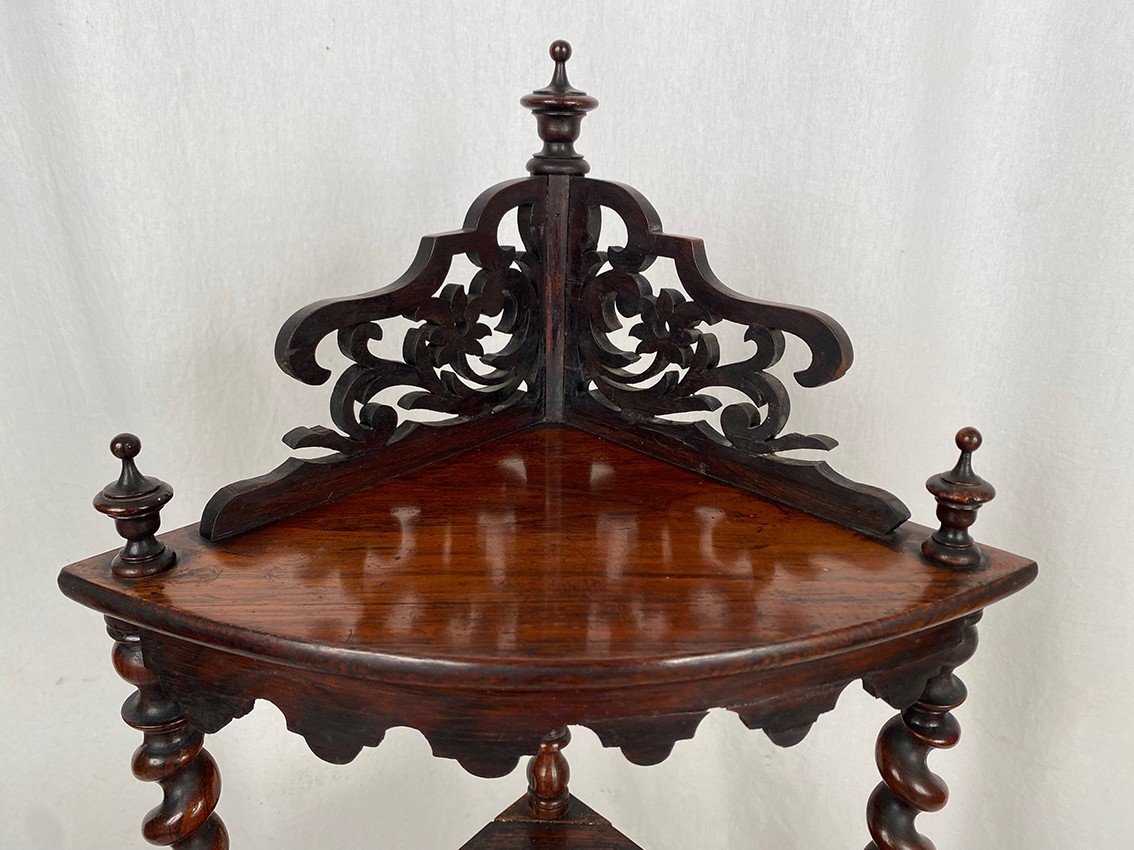 Rosewood Corner Shelf, Napoleon III Period-photo-3