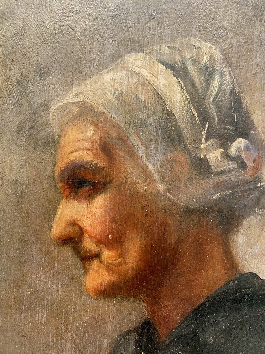 Germaine Pages-coulon (born In 1887), Small Oil On Panel. Portrait Of A Woman-photo-3