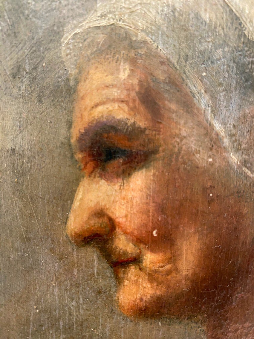 Germaine Pages-coulon (born In 1887), Small Oil On Panel. Portrait Of A Woman-photo-4