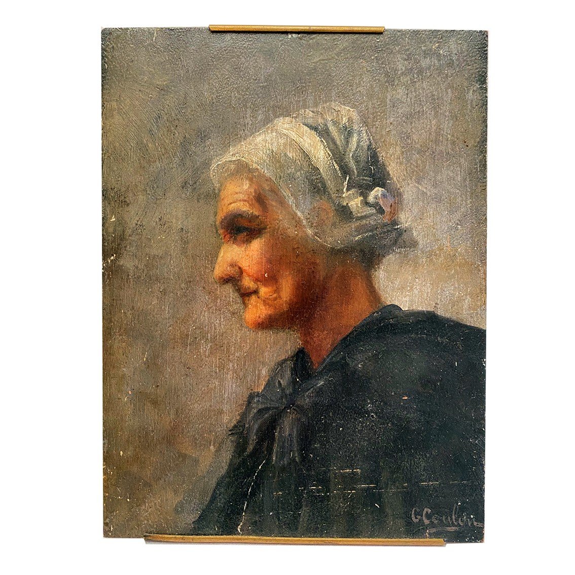 Germaine Pages-coulon (born In 1887), Small Oil On Panel. Portrait Of A Woman