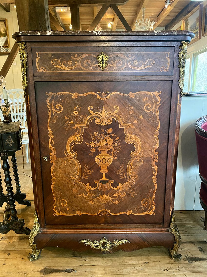 Richly Inlaid Napoleon III Style High Cabinet-photo-2