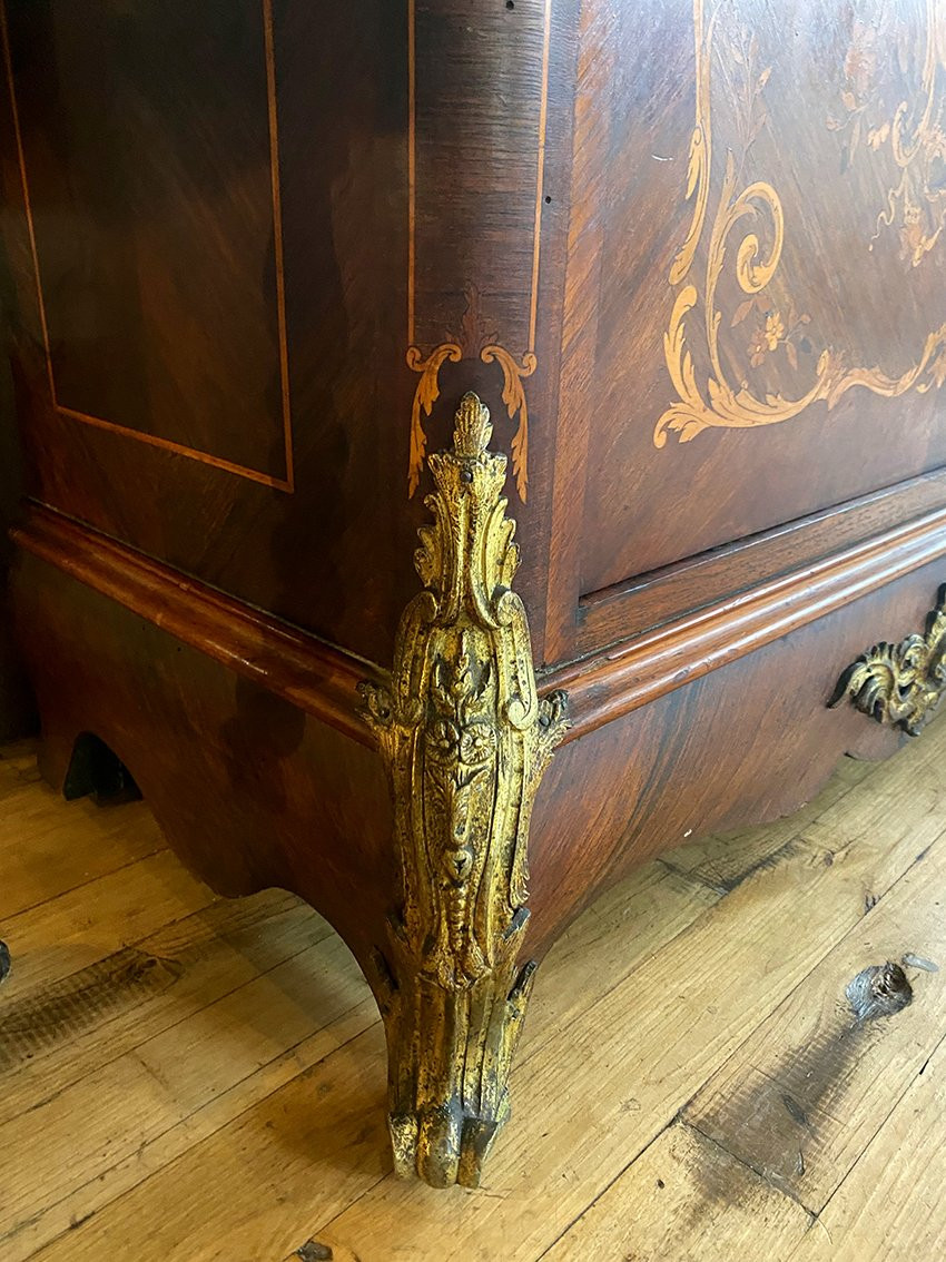 Richly Inlaid Napoleon III Style High Cabinet-photo-3