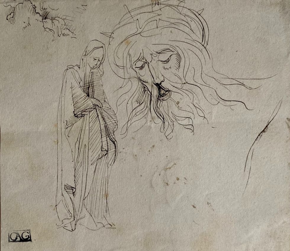 Croquis D’après La Petite Passion De Dürer (planche 24) La Crucifixion